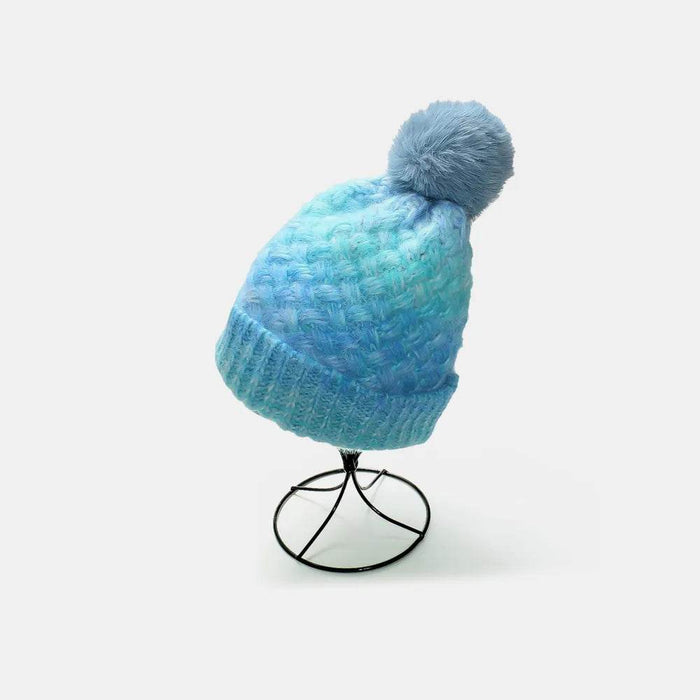 Gradient Knit Hat with Pompom - Byyde